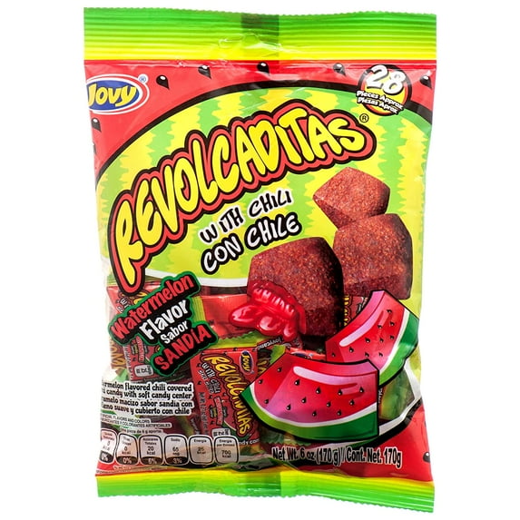 Jovy Revolcaditas Sandia Watermelon Flavor Mexican Candy (1 x 6 oz. Bag)