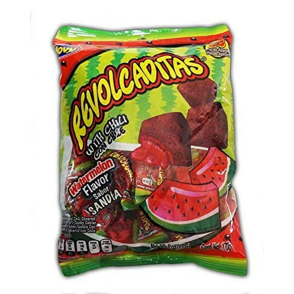 Jovy Revolcaditas with Chili Watermelon Flavor | 6oz Bag | Mexican Candy - PACK OF 2