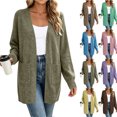 thumbnail image 1 of Jowdiw Womens Open Front Long Sleeve Knit Soft Casual Loose Fit Long Sweater with Pockets, 1 of 8