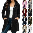 thumbnail image 1 of Jowdiw Womens Zip Up Hooded Long Sleeve Soft Casual Loose Fit Long Hoodie with Pockets, 1 of 8