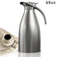 thumbnail image 1 of Jowenia 68 Oz Thermal Coffee Carafe, Stainless Steel Thermal Pot Long Lasting Insulation Double Walled Vacuum Thermos Insulated for Keeping Hot, Heat & Cold Retention, Tea Beverage Dispenser (Silver), 1 of 10