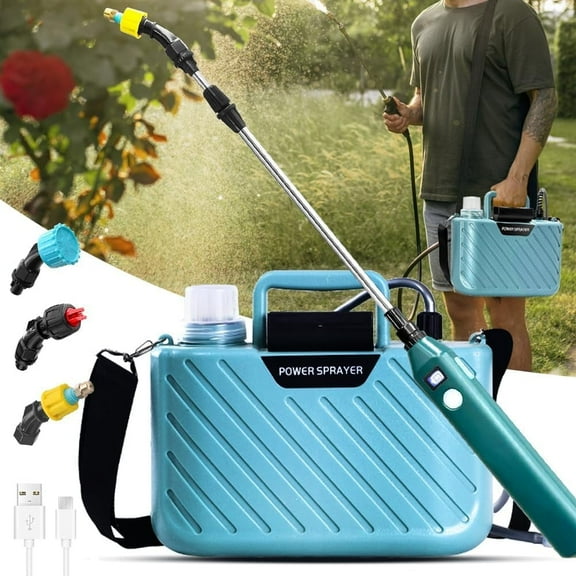 Jowenia 1.35 Gallons Electric Garden Sprayer, Backpack Battery Powered Sprayer with 3 Mist Nozzles and Retractable Wand, Rechargeable Sprayer with Battery Display for Lawn, Garden, Yard