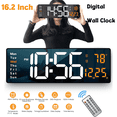 thumbnail image 1 of Jowenia Large Digital Wall Clock with Remote Control, 16" LED Display Count Up & Down Timer, Adjustable Brightness Alarm Clock with Day/Date/Temperature for Home, Gym, Office, 1 of 10