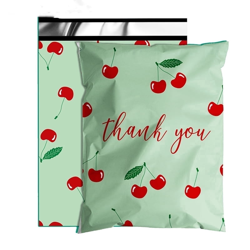 zoyuepack Waterproof and Tear-Resistant Cherry Printed Poly Self-Seal Fashion Mailers, 6x9 Inch, 100 Count