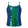 thumbnail image 1 of Jowowha Big Girls Sparkle Sequins Dance Top Vest Sleeveless Camisole Tank Tops Jazz Hip Hop Dance Green 8, 1 of 7