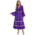 thumbnail image 1 of Jowowha Clergy Robe for Women Long Sleeve Buttons Cassock Pulpit Church Minister Pulpit Robe Purple S, 1 of 7