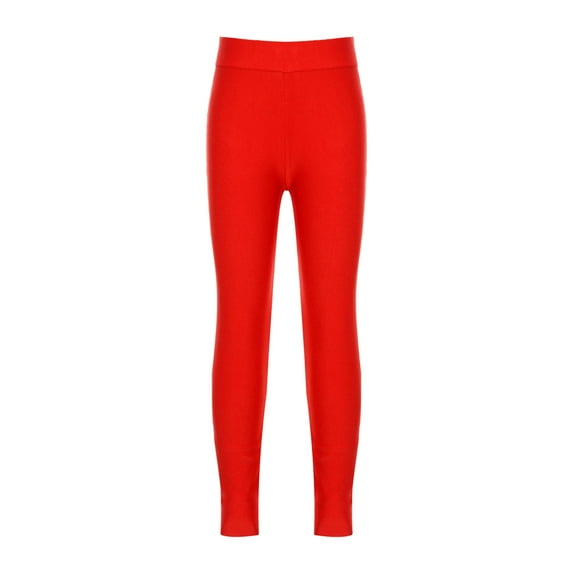 Jowowha Girls' Athletic Dance Leggings Active Yoga Tights Stretchy Compression Pants Running Sports Red 12