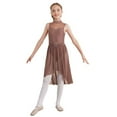 thumbnail image 1 of Jowowha Girls Sleeveless Cutout Back Lyrical Ballet Dress High-Low Leotard Warp Skirt Contemporary Brown 10, 1 of 7