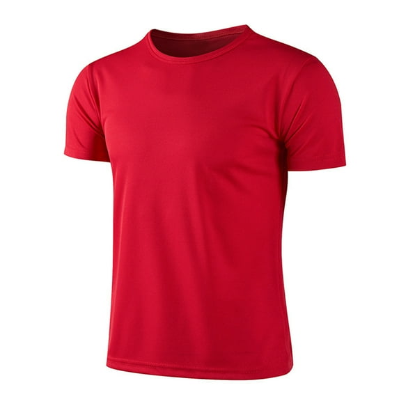 Jowowha Kids Boys Athletic Sports Tee Dry-Fit Workout Active T-Shirt Activewear UPF 50+ UV Sun Red M