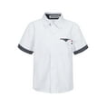 thumbnail image 1 of Jowowha Kids Boys Casual Short Sleeve Dress Shirts Turndown Collar Button Closure Polka Dots Print White 120, 1 of 7