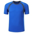 thumbnail image 1 of Jowowha Kids Boys Football Soccer Jerseys Shirt Short Sleeve Workout Sport Tops Moisture Wicking Blue M, 1 of 3