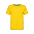 thumbnail image 1 of Jowowha Kids Boys Short Sleeve Solid Color T-shirt Casual Round Neck Classic Tee Top Casual Playwear Yellow 130, 1 of 7