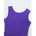 thumbnail image 1 of Jowowha Kids Girls Ice Skating Sparkle Diamond V-shaped Sheer Tulle Splice Leotard A-line Dress for Violet 8, 1 of 8