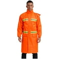 thumbnail image 1 of Jowowha Men Adult Outwear Safety Raincoat Trench Jackets Unisex Cape Reflective Stripes Coat Orange M/165, 1 of 7
