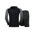 thumbnail image 1 of Jowowha Mens Goalkeeper Padded Jersey and Shorts Set Long Sleeves Football Soccer Goalie Shirt Black XL, 1 of 4