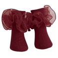 thumbnail image 1 of Jowowha Toddler Girls Ruffle Socks Cotton Frilly Dress Socks Princess Tutu Socks Calf Length Socks Burgundy S, 1 of 5