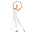 thumbnail image 1 of Jowowha Women Girls Lyrical Mesh Maxi Length Ballet Dance Dresses Spaghetti Strap Camisole Built-In Ivory XL, 1 of 7