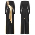 thumbnail image 1 of Jowowha Womens Metallic Praise Dance Outfit Worship Dance Clubwear Liturgical Lyrical Dance Dress Black M, 1 of 6