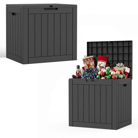 Joxxoaa 30 Gallon Resin Deck Box, Weather‑Resistant Indoor Outdoor Storage Container with 6 Color Options for Patio Backyard Home Organization