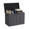 thumbnail image 1 of Joxxoaa 45 Gallon Resin Deck Box, Lockable Patio Outdoor Storage Box for Furniture, Garden Tools and Tools Storage, Waterproof Outside Storage Boxes - Black, 1 of 7