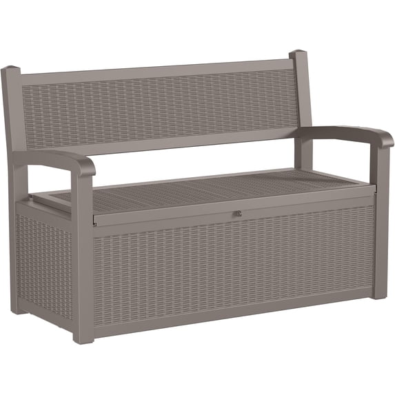 Joxxoaa 80 Gallon Outdoor Storage Bench Deck Box Waterproof Lockable,Outdoor Storage Furniture for Patio,Garden and Porch,Tools and Cushions(Grey)