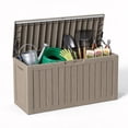thumbnail image 1 of Joxxoaa 80 Gallon Resin Deck Box, Lockable Patio Outdoor Storage Box for Furniture, Garden Tools and Tools Storage, Waterproof Outside Storage Boxes - Grey, 1 of 7
