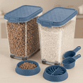 thumbnail image 1 of Joxxoaa Airtight Food Storage Container, Up to 62 L, Attachable Wheels, for Dog Cat Bird and other Pet Food Storage Bin, Keep Fresh, Easy Mobility, BPA Free, Blue, 1 of 5