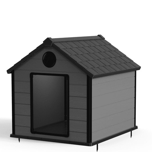 Joxxoaa All-Weather Insulated Dog House for Medium to Large Dogs, Waterproof Outdoor Dog Kennel with Ventilation, Durable ResinPet Shelter for Backyard Patio, Easy to Clean.Father's Day Gift