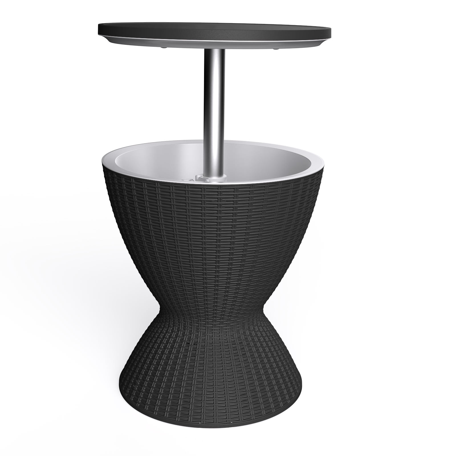 Joxxoaa Cool Bar Outdoor Patio Furniture,  Beer & Wine Cooler Side Table for Hot Tub, Patio, Backyard & Poolside(Black)/(Brown）