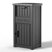 Joxxoaa Delivery Box for Porch with Lockable Secure Storage Compartment to Keep Packages Safe, One Size, Black