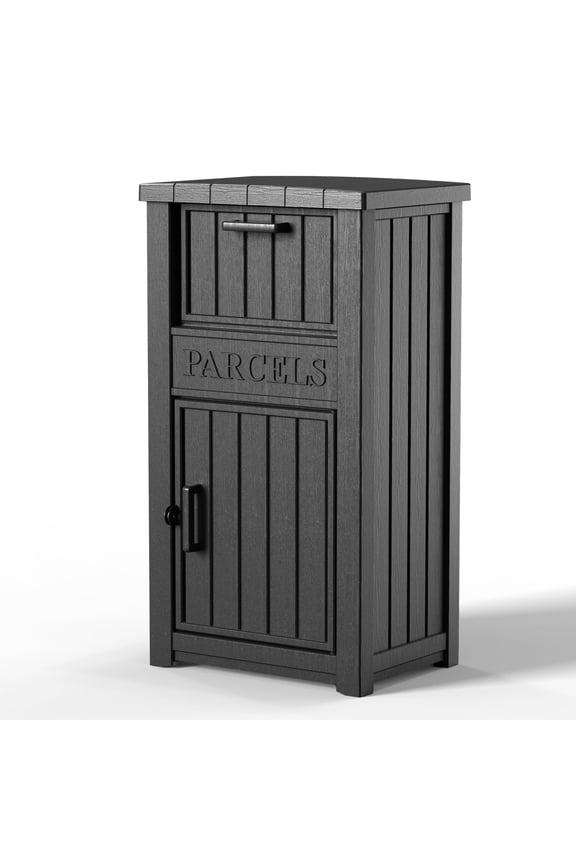 Delivery Box for Porch with Lockable Secure Storage Compartment to Keep Packages Safe, One Size, Black
