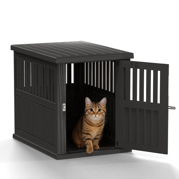 Joxxoaa Dog Crate & End Table, Indoor Furniture Style Pet Kennel for Small, Medium, Large & XL Dogs, Durable Composite,(Black, Medium)Father's Day Gift
