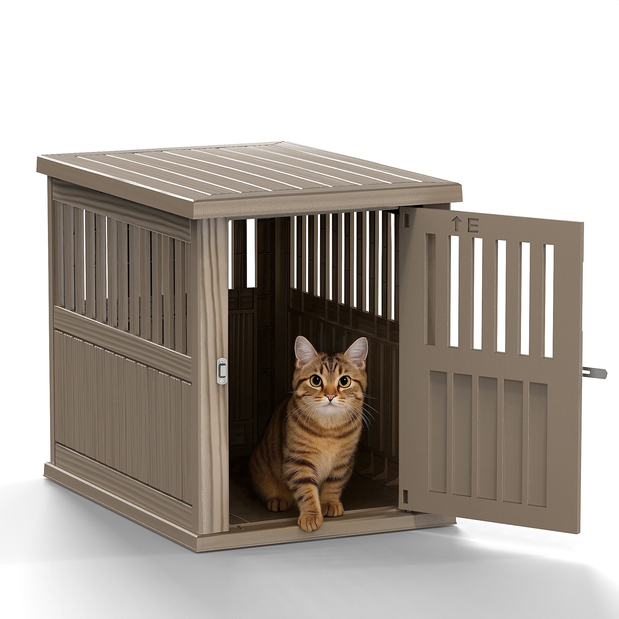 Joxxoaa Dog Crate & End Table, Indoor Furniture Style Pet Kennel for Small, Medium, Large & XL Dogs, Durable Composite,(Gray,Medium )