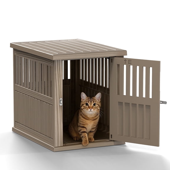 Joxxoaa Dog Crate & End Table, Indoor Furniture Style Pet Kennel for Small, Medium, Large & XL Dogs, Durable Composite,(Gray,Medium )