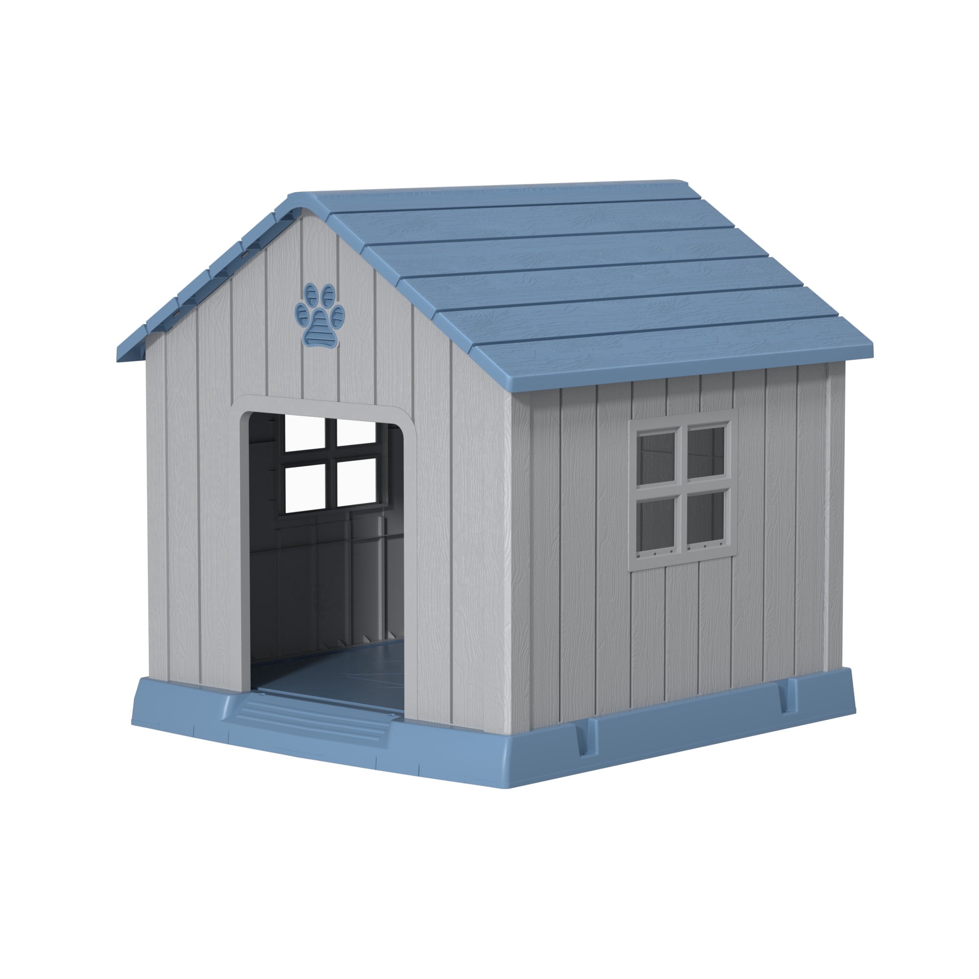 Joxxoaa Dog House Indoor Outdoor for Small to Large Sized Dogs Indoor Outdoor Doghouse Puppy Shelter with Elevated Floor, Easy to Assemble (Blue)
