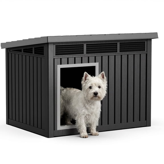 Joxxoaa Dog House for Both Indoor and Outdoor with Weatherproof Roof Removable Floors for Medium to Large Dogs Interior (Black)