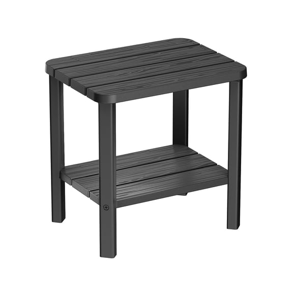 Joxxoaa Outdoor Small Resin Square Side/End Table, Patio Coffee Bistro Table,Indoor, Outdoor, Patio.(Black )