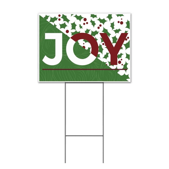 Joy (18" x 24") Yard Sign, Includes Metal Step Stake