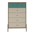 thumbnail image 1 of Joy 48.43" Tall Dresser with 6 Full Extension Drawers in Blue and Off White, 1 of 11
