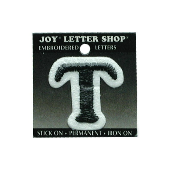 Joy Applique Letter Iron On Cooper 1.5" Black T