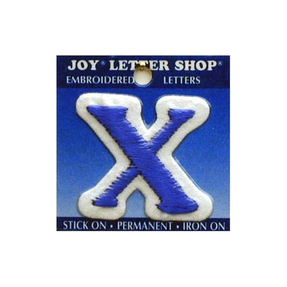 Joy Applique Letter Iron On Cooper 1.5" Blue X