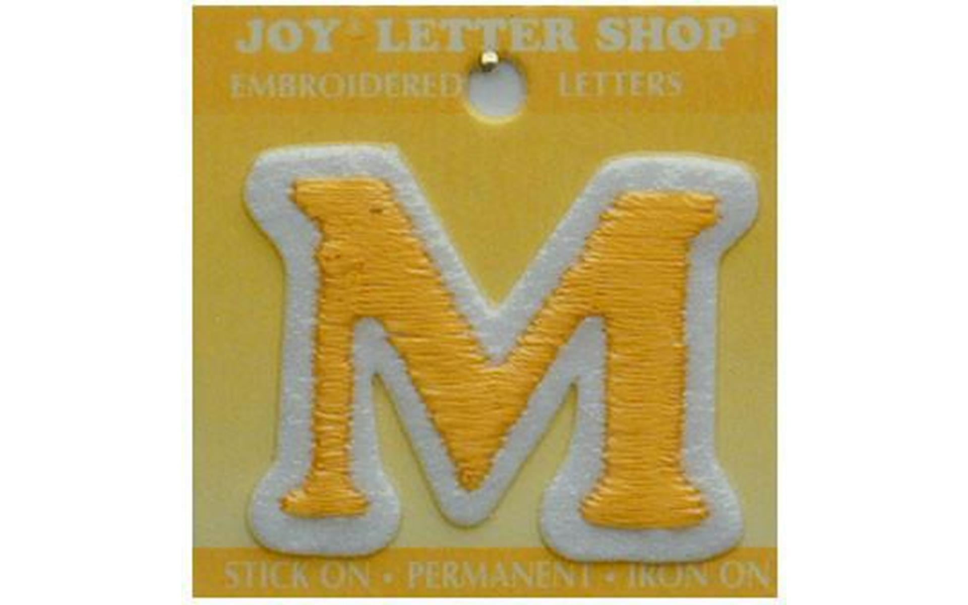 Joy Distressed Iron-On or Sew On Letters Dyeable 2.5 x 1 *New
