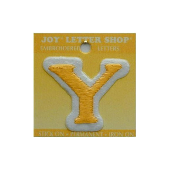 Joy Applique Letter Iron On Cooper 1.5" Gold Y