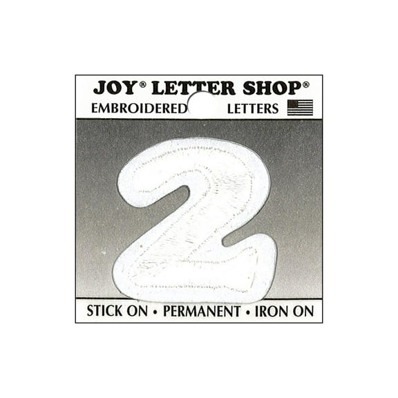 Joy Applique Letter Iron On Cooper 1.5" White 2