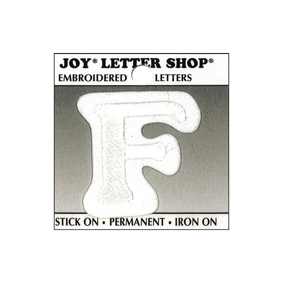 Joy Applique Letter Iron On Cooper 1.5" White F