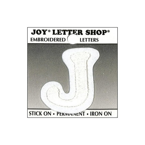 Joy Applique Letter Iron On Cooper 1.5" White J