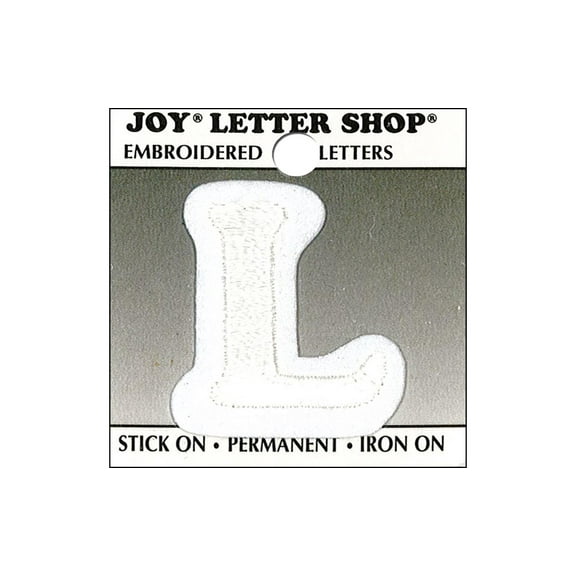 Joy Applique Letter Iron On Cooper 1.5" White L