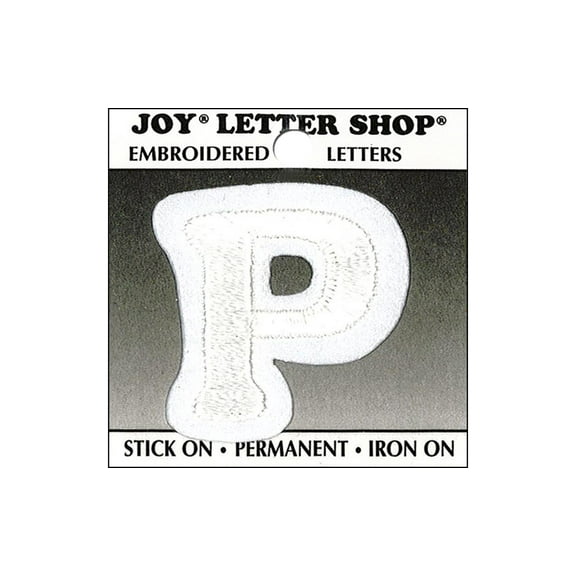 Joy Applique Letter Iron On Cooper 1.5" White P