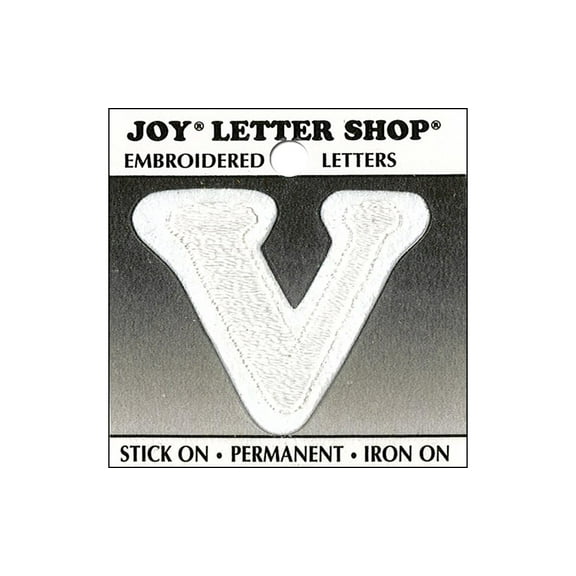 Joy Applique Letter Iron On Cooper 1.5" White V