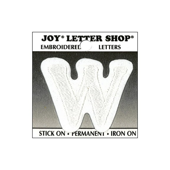 Joy Applique Letter Iron On Cooper 1.5" White W
